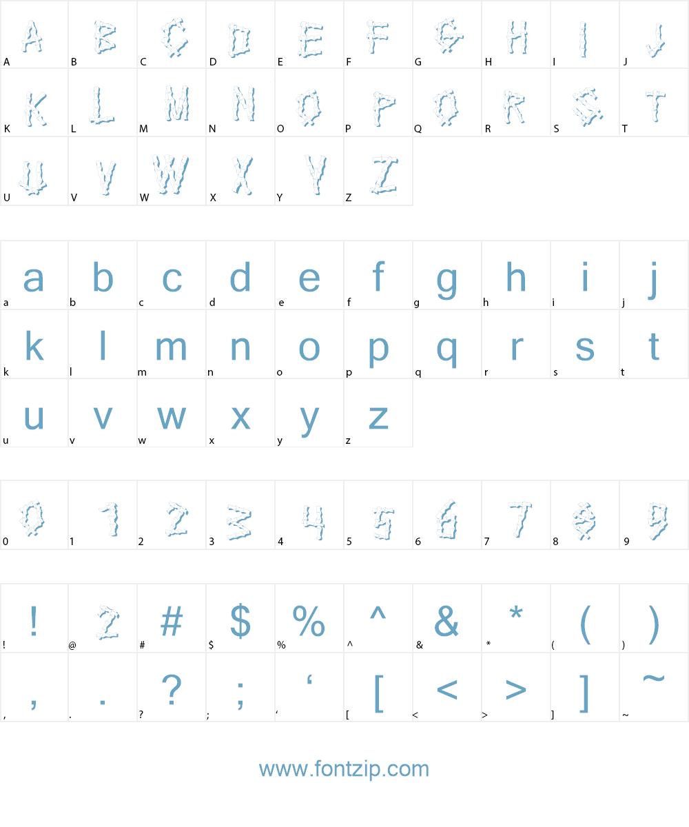 KR Bamboo Font Character